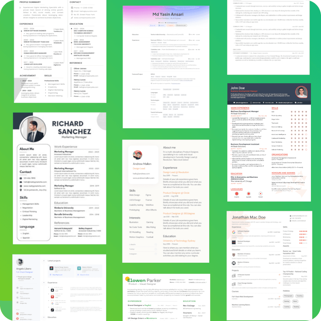 30+ Professional Templates